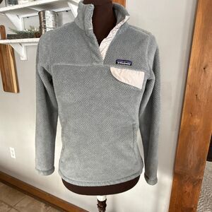 Patagonia Re-Tool snap T pullover fleece women’s size XS gray polar tech soft co